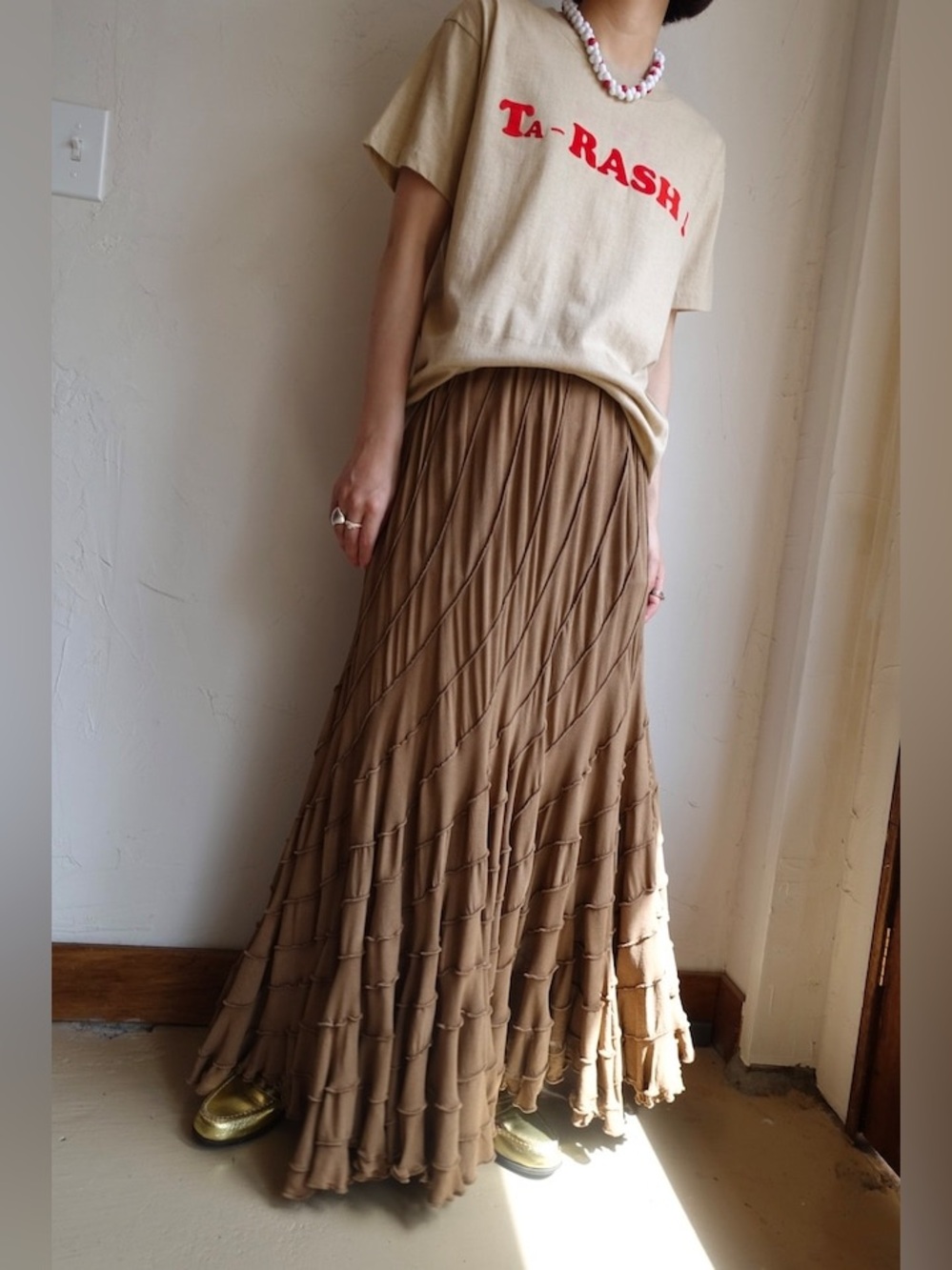 Coldwater Creek PS 4/6 Brown Tiered Maxi Skirt
